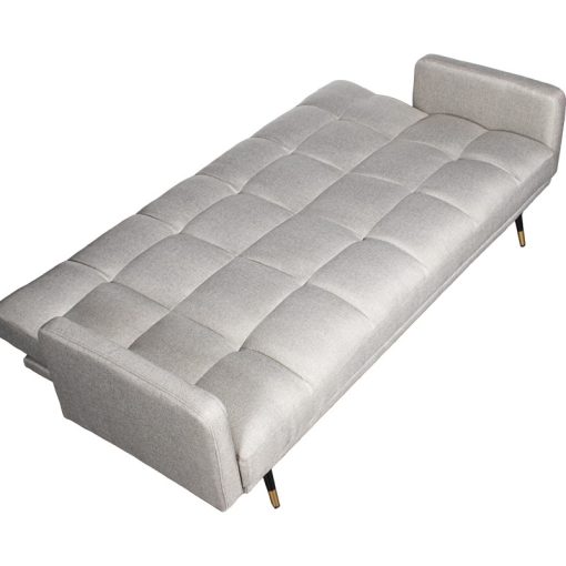 Sofá Cama 3 Lugares Poliéster Bege  com Pés Metal Negro/oro 193x83x75cm Cama:177x96x17cm - Image 2