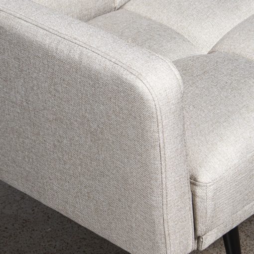Sofá Cama 3 Lugares Poliéster Bege  com Pés Metal Negro/oro 193x83x75cm Cama:177x96x17cm - Image 6