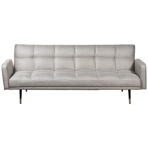 Sofá Cama 3 Lugares Poliéster Bege  com Pés Metal Negro/oro 193x83x75cm Cama:177x96x17cm