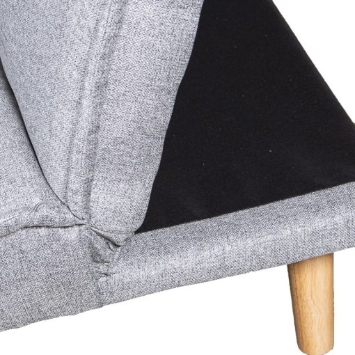 Sofá Cama 3 Lugares Poliéster Cinza  com Pés Madeira, Sin Brazos 180x84x72cm Cama:178x102x9cm - Image 6