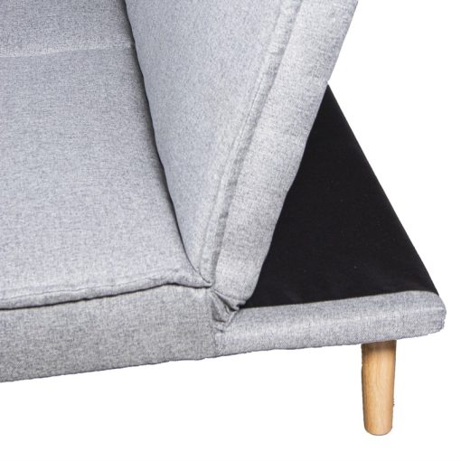 Sofá Cama 3 Lugares Poliéster Cinza  com Pés Madeira, Sin Brazos 180x84x72cm Cama:178x102x9cm - Image 7