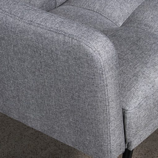 Sofá Cama 3 Lugares Poliéster Cinza  com Pés Metal Negro/oro 193x83x75cm Cama:177x96x17cm - Image 3