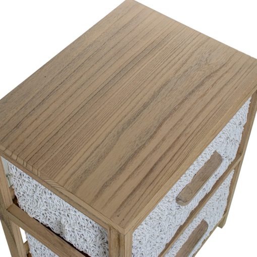 Suporte De Madeira  com 2 Gavetas Em Tecido 40x30x52cm, Gavetas:36x28x19cm, Madeira: Paulownia - Image 4