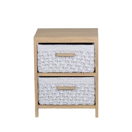 Suporte De Madeira  com 2 Gavetas Em Tecido 40x30x52cm, Gavetas:36x28x19cm, Madeira: Paulownia - Image 6