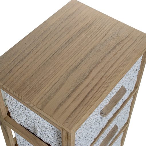 Suporte De Madeira  com 4 Gavetas Em Tecido 40x30x94cm, Gavetas:36x28x19cm, Madeira: Paulownia - Image 4