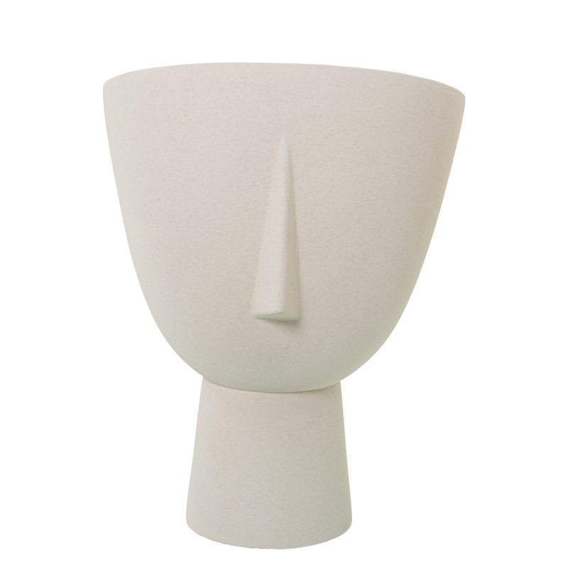 Vaso Cerâmica 38cm Rosto Beige Moteado 29x38cm Base:13