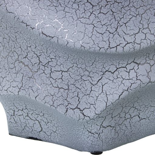 Vaso Cerâmica 40cm Cinza Craquelado Prata 23x40cm Boca:12x12cm - Image 5