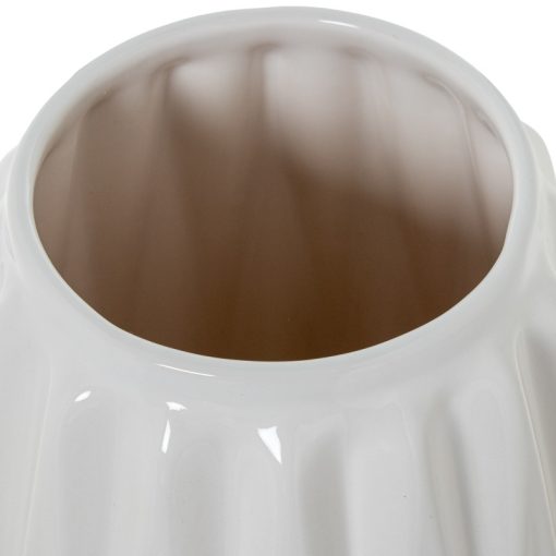 Vaso Com Tampa De Cerâmica Branca Brilhante 24x24x50cm - Image 4
