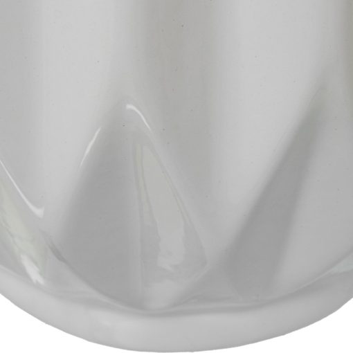 Vaso Com Tampa De Cerâmica Branca Brilhante 24x24x50cm - Image 5