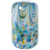Vaso Cristal Branco/azul 19x34cm