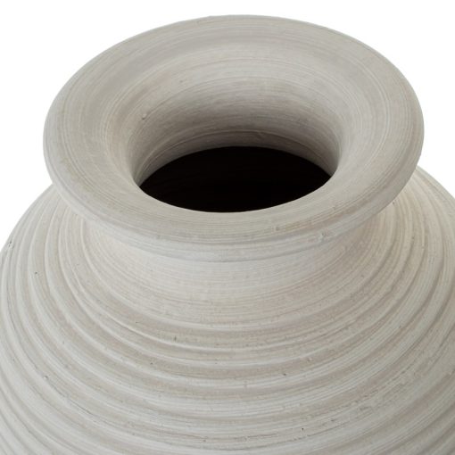 Vaso De Cerâmica 7ocm Ondulado Branco Mate - Image 2