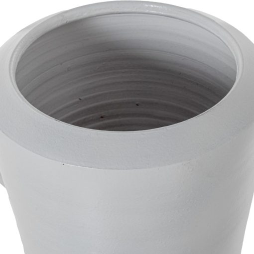 Vaso Em Cerâmica Com Pegas Branco Brilhante 34x24x49cm - Image 3