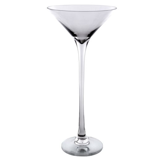 Vaso Em Vidro Transparente com base 20x80cm