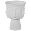 Vaso Rosto Em Cerâmica Branca  49x49x61