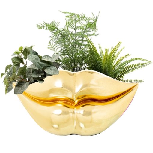 Vaso/figura De Resina Dourada Lábios 58x30x30cm - Image 6
