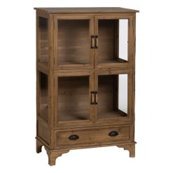 Vitrine Natural Madeira De Pinheiro 72 X 39 X 116 Cm