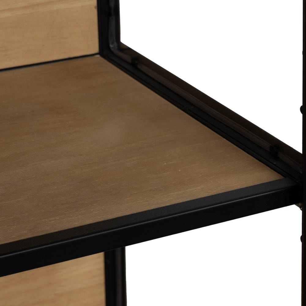 Vitrine Preto-Natural Mdf-Metal 150 X 38 X 80 Cm - Image 8