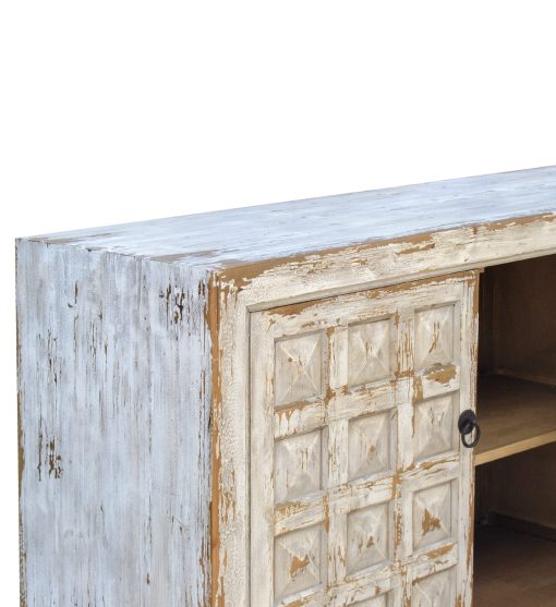 Buffet em madeira de pinho branqueado 206 x 45 x 87 - Image 3