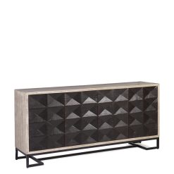 Aparador Gatsby 4 Portas Preto 183 x 45 x 85