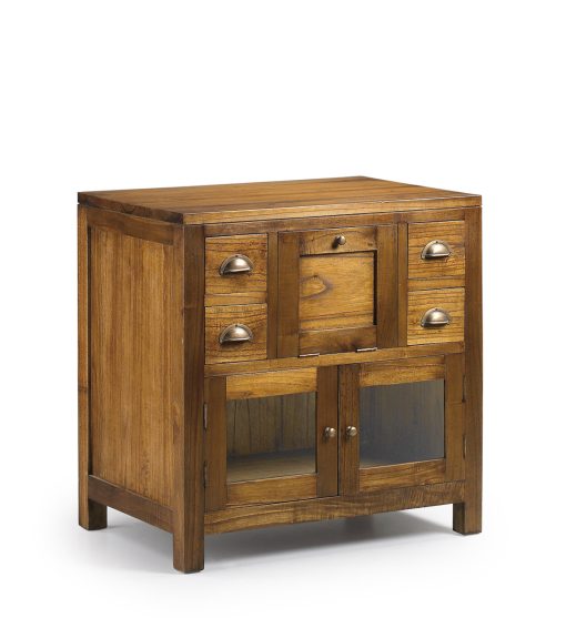 Armário De Casa De Banho Estrela 4 Gavetas 2 Portas 1 Porta Dobrável 75 x 50 x 75
