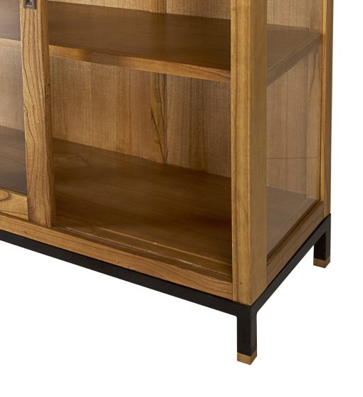 Vitrina modular em mindi e ferro com portas de correr 180 x 40 x 138 - Image 4