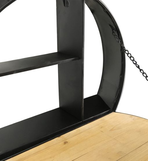 Móvel auxiliar para vinhos de ferro e abeto com mesa rebatível 65 x 17 x 65 - Image 4
