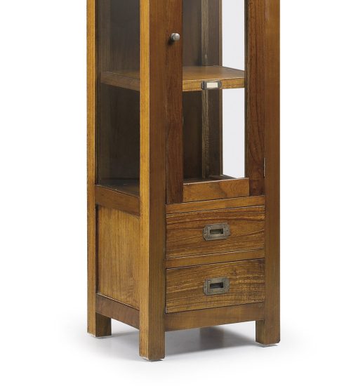 Vitrina estreita de madeira de mindi 40 x 35 x 135 - Image 2