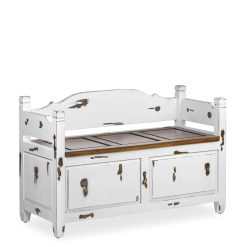 Banco De Tronco Combinável Branco 110 x 45 x 70