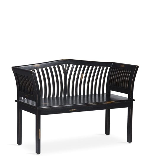 Banco Kartini Preto 2 Lugares 117 x 47 x 76