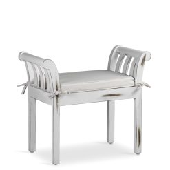 Banco Kipas Branco Com Almofada 65 x 37 x 65