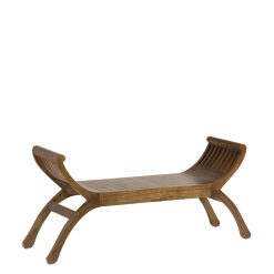 Banco de 2 lugares de madeira de mindi 120 x 37 x 60