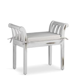 Banqueta em mindi com almofada 65 x 37 x 65