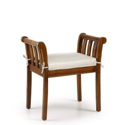 Banqueta em mindi com almofada 65 x 37 x 65