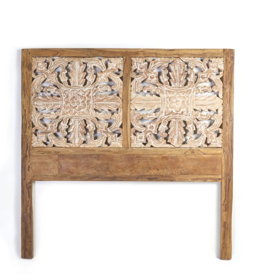 Cabeceira Madeira Teca Branqueada 165 x 7 x 160