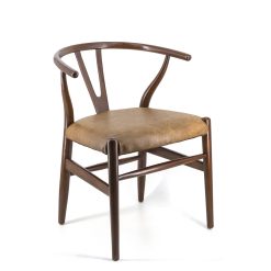 Cadeira De Couro Camelo 50 x 50 x 73