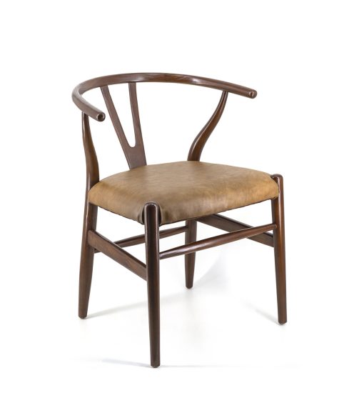 Cadeira De Couro Camelo 50 x 50 x 73