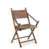 Cadeira Dobrável Tarlton De Madeira E Couro 56 x 53 x 90