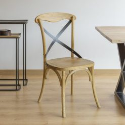 Cadeira de carvalho e ferro 50 x 50 x 92