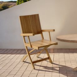Cadeira de jardim dobrável de teca 55 x 50 x 90