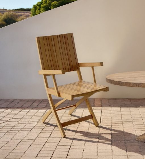 Cadeira de jardim dobrável de teca 55 x 50 x 90