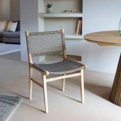 Cadeira de teca e corda 50 x 58 x 85