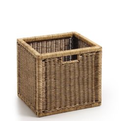 Cesta De Rattan Fina Trançada 38 x 33 x 36