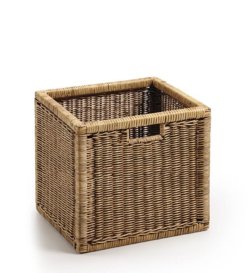 Cesta De Rattan Fina Trançada 38 x 33 x 36