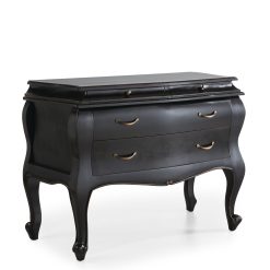 Cómoda Preta Vintage De 4 Gavetas 110 x 55 x 80