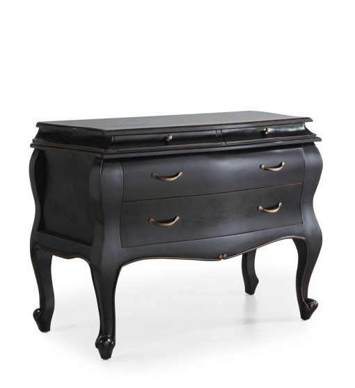 Cómoda de mogno cor preta 110 x 55 x 80