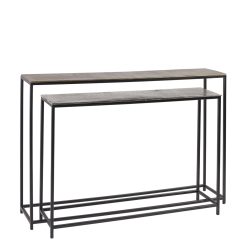 Conjunto de 2 consolas de alumínio 120 x 25 x 80 / 100 x 25 x 70