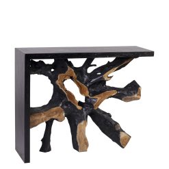 Consola auxiliar de raiz de teca 100 x 30 x 80