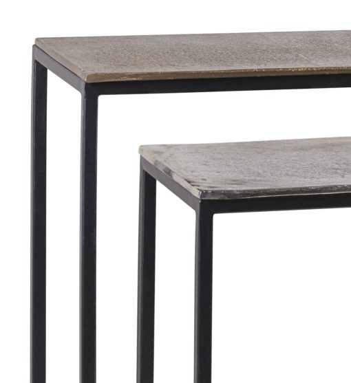Conjunto de 2 consolas de alumínio 120 x 25 x 80 / 100 x 25 x 70 - Image 3