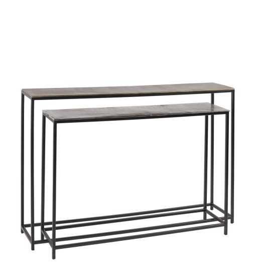 Consolas Antigas De Bronze E Prata S/2 120 x 25 x 80 / 100 x 25 x 70