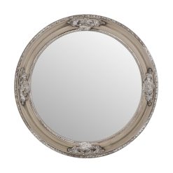 Espelho De Parede Bege Branqueado Redondo Dakota 58 x 5 x 58